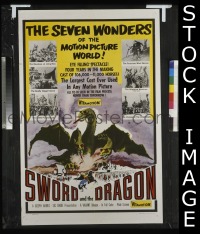 #9842 SWORD & THE DRAGON 1sh '56 cool image! 