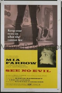 #473 SEE NO EVIL 1sh '71 Farrow, Alison 