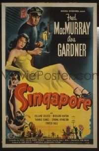 Q578 SINGAPORE one-sheet movie poster '47 Ava Gardner, MacMurray