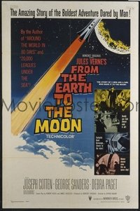A403 FROM THE EARTH TO THE MOON one-sheet movie poster '58 Verne