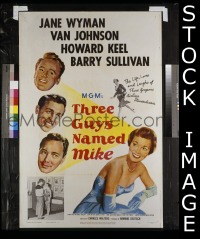 #1020 3 GUYS NAMED MIKE 1sh '51 Jane Wyman 