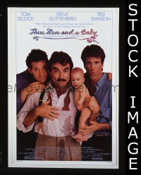 B073 THREE MEN & A BABY one-sheet movie poster '87 Tom Selleck, Ted Danson
