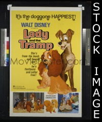 #319 LADY & THE TRAMP 1sh R72 Walt Disney 