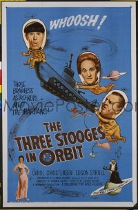P042 3 STOOGES IN ORBIT one-sheet movie poster '62 Moe Larry Curly-Joe