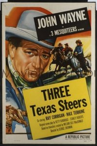JW 158 JOHN WAYNE 1sh 1953 John Wayne, 3 Mesquiteers, Three Texas Steers!