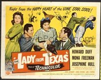t328 LADY FROM TEXAS style A half-sheet movie poster '51 Howard Duff