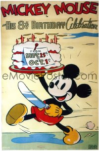 MICKEY MOUSE IN HIS 8TH BIRTHDAY CELEBRATION 40x60