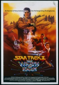 STAR TREK II signed English 1sh '82 by Walter Koenig, The Wrath of Khan, Bob Peak art!