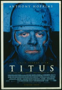 TITUS advance 1sh '99 wild image of blue Anthony Hopkins, Shakespeare!