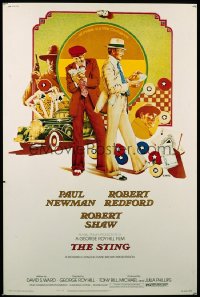 STING linen 40x60 '74 completely different art of Paul Newman & Robert Redford by Charles Moll