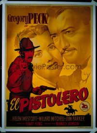 GUNFIGHTER Spanish poster '50 different art of outlaw Gregory Peck by Soligo!