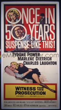 WITNESS FOR THE PROSECUTION 3sh '58 Billy Wilder, Tyrone Power, Marlene Dietrich, Laughton