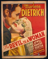 VHP7 020 DEVIL IS A WOMAN window card movie poster '35 Marlene Dietrich