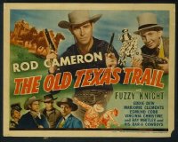 t468 OLD TEXAS TRAIL title lobby card '44 Rod Cameron, Fuzzy Knight