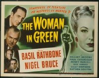 #234 WOMAN IN GREEN title lobby card '45 Rathbone as Sherlock Holmes!!