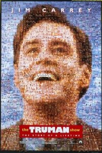 #422 TRUMAN SHOW DS teaser one-sheet movie poster '98 classic montage image!!