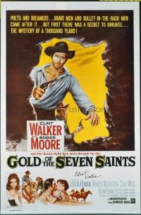 1541 GOLD OF THE SEVEN SAINTS signed one-sheet movie poster '61Clint Walker