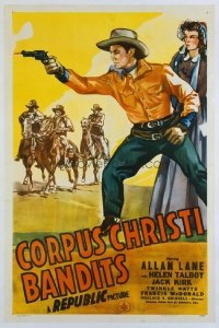 t283 CORPUS CHRISTI BANDITS linen one-sheet movie poster '45 Rocky Lane