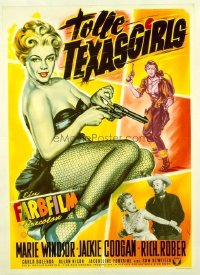 t222 OUTLAW WOMEN linen German movie poster '52 sexy Marie Windsor!