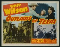t374 OUTLAWS OF TEXAS 8 movie lobby cards '50 Whip Wilson, Andy Clyde