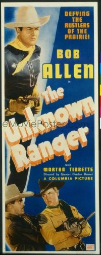 t412 UNKNOWN RANGER insert movie poster '36 Bob Allen defies rustlers
