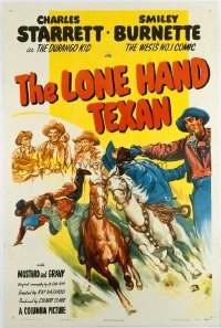 t210 LONE HAND TEXAN linen one-sheet movie poster '47 Starrett, Durango Kid