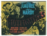 VHP7 180 BULLFIGHTERS glass lantern coming attraction slide '45 Laurel & Hardy!