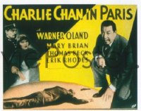 VHP7 187 CHARLIE CHAN IN PARIS glass lantern coming attraction slide '35 Warner Oland