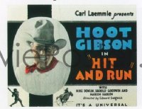 VHP7 135 HIT & RUN glass lantern coming attraction slide '24 Hoot Gibson portrait!