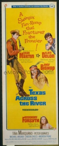 t437 TEXAS ACROSS THE RIVER insert movie poster '66 Dean Martin