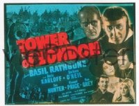 VHP7 116 TOWER OF LONDON glass lantern coming attraction slide '39 Rathbone, Karloff