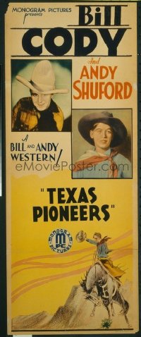 t048 TEXAS PIONEERS insert movie poster '32 Bill Cody, Andy Shuford