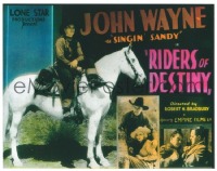 JW 058 RIDERS OF DESTINY glass lantern coming attraction slide '33 John Wayne