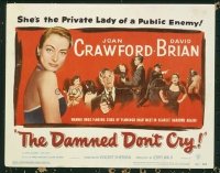 1152 DAMNED DON'T CRY title lobby card '50 Joan Crawford, David Brian