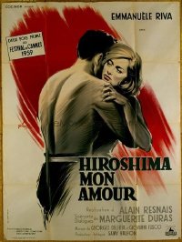 #340 HIROSHIMA MON AMOUR French one-panel movie poster '59 Resnais classic!!