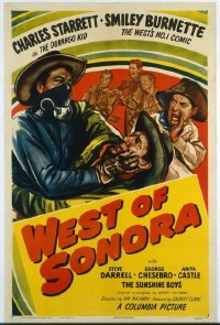 t002 WEST OF SONORA linen one-sheet movie poster '48 Starrett as Durango Kid