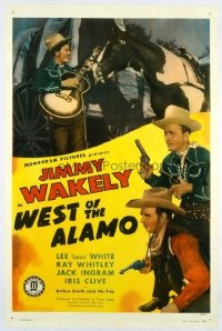 t100 WEST OF THE ALAMO linen one-sheet movie poster '46 Jimmy Wakely