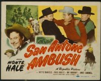 t254 SAN ANTONE AMBUSH 8 movie lobby cards '49 Monte Hale, Texas!
