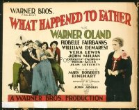 1375 WHAT HAPPENED TO FATHER title lobby card '27 Warner Oland