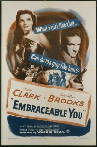 1533 EMBRACEABLE YOU one-sheet movie poster '48 Dane Clark, Geraldine Brooks