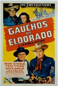 t291 GAUCHOS OF EL DORADO linen one-sheet movie poster '41 3 Mesquiteers!