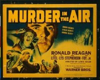 1266 MURDER IN THE AIR title lobby card '40 Ronald Reagan, cool image!