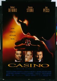 VHP7 586 CASINO int'l DS 1sh '95 headshots of Robert De Niro, Sharon Stone, Joe Pesci!