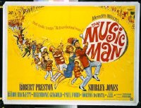 1013 MUSIC MAN linenbacked British quad movie poster '62 Robert Preston