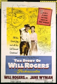 1603 STORY OF WILL ROGERS one-sheet movie poster '52 biography, Jane Wyman