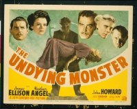 #121 UNDYING MONSTER title lobby card '42 wacky werewolf image!!