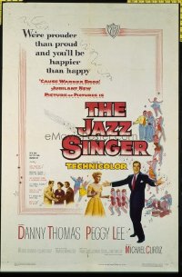 1557 JAZZ SINGER one-sheet movie poster '53 Danny Thomas, Peggy Lee