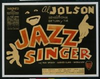 v411 JAZZ SINGER ('27) linen English trade ad R34 Al Jolson