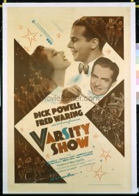 1068 VARSITY SHOW linenbacked one-sheet movie poster '37 Dick Powell, Fred Waring