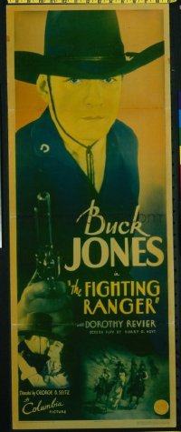 t389 FIGHTING RANGER insert movie poster '34 Buck Jones portrait!